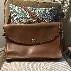 Vintage coach brown leather briefcase